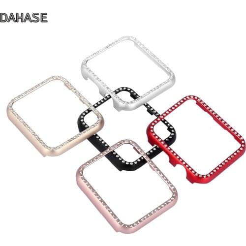 DAHASE Diamond Aluminum Metal Case for Apple Watch Cover Series 3 Series 2 Series 1 38mm 42mm Case for iWatch Protect Cover Band