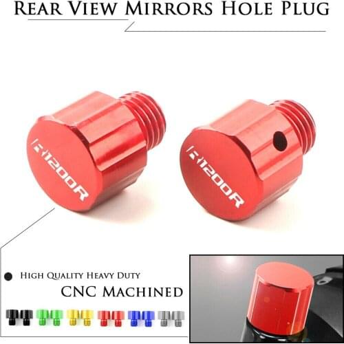 CNC Aluminum Rear View Side Mirrors Hole Plug Screws Caps Cover Bolts For BMW R1200R R 1200 R 2008-2018