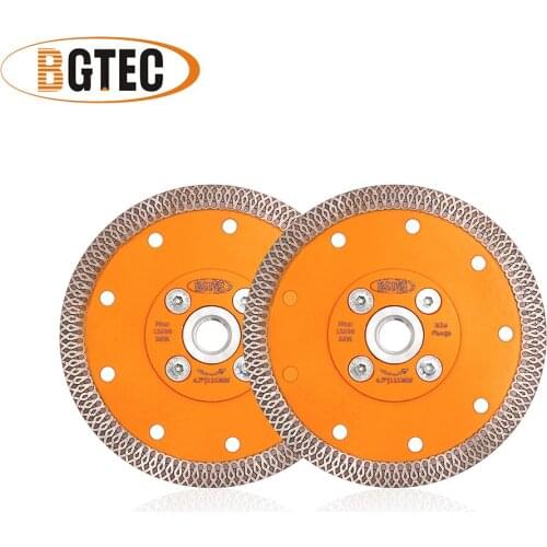 BGTEC 2pcs Dia 4.5inch/115mm Hot pressed X Mesh Turbo Diamond Saw blade with M14 flange Cutting Disc for Ceramic Tile