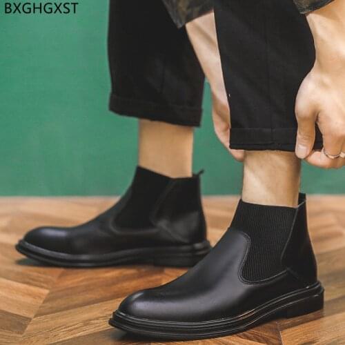 Chelsea Boots for Men Male Leather Casual Shoes Man Ankle Boots Man Designer Shoes Men Motorcycle Boots for Man 2021 Chaussure