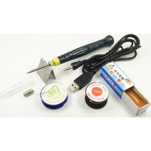 DGKS USB Electric Soldering Irons 6ps Tool Kit Mini USB solder welding station welder heating element stand scorcher iron