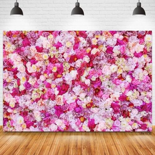 Wedding Ceremony Party Rose Flowers Wall Photography Backdrops Floral Backgrounds For Baby Shower Newborn Birthday Photo Studio