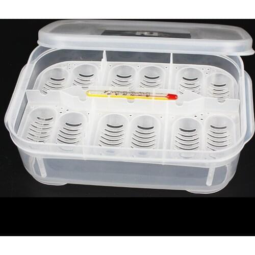 12 Grids Reptile Egg Hatchery Breeding Box Snake Lizards Incubation Box Hatchery Box with Temperature High Quality