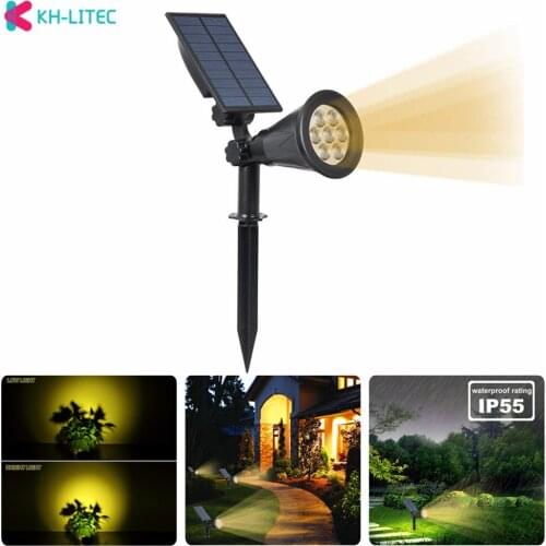 KH-LITEC LED Solar Spotlights 7 LED Garden Solar Lights Outdoor Lighting Path Lights Landscape Light for Patio Lawn Yard Garden
