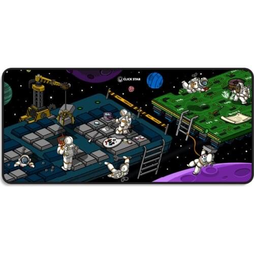 Outer Space Exploration Design Mouse Pad For House Home Use 4mm Thick Natural Rubber Large Size Table Mat Seaming Mousepad