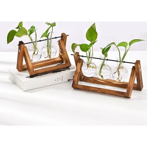 Creative Plant Pot Hydroponic Terrarium Home Decor Flower Vase Glass Bonsai Office Tabletop Ornaments Decorations