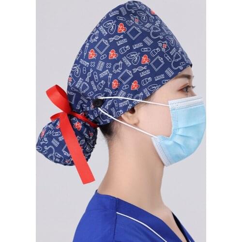 Kitchen chef hat cook cooking hygienic cap food cap baking breathable smoke-proof dust men women work hat Breathable print cap