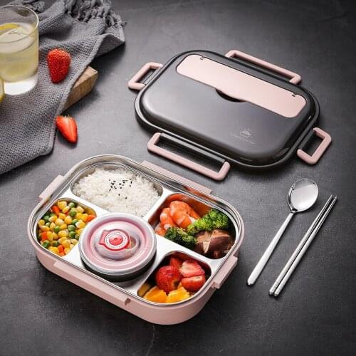Stainless Steel lunch box for kids food storage insulated lunch container japanese snack box Breakfast bento box with Soup Cup