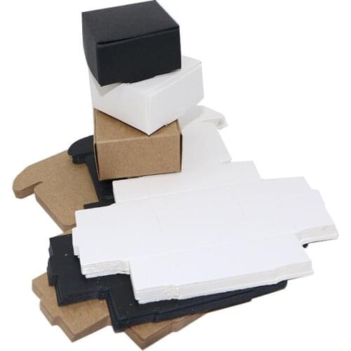 Kraft Paper Small Box, Cardboard Handmade Soap Brown Box,Craft Paper Gift White Box,Packaging Jewelry Black Box