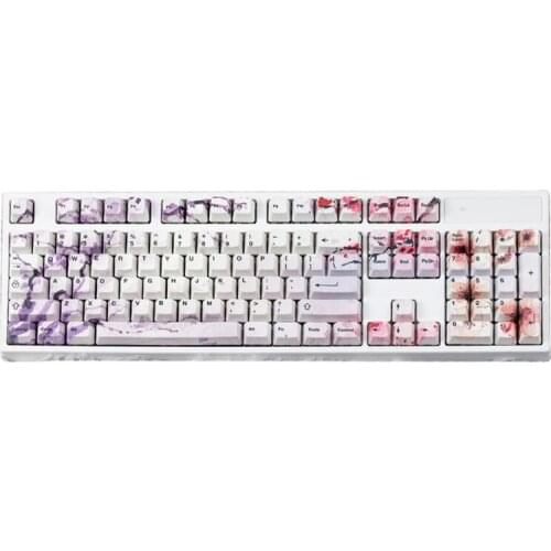 OEM PBT Cherry Blossom Keycap Mechanical Keyboard Keycaps Dye-Sublimation Keycap