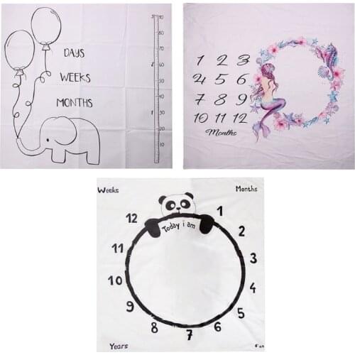 Newborn Soft Swaddle Wrap Photography Props Baby Monthly Record Growth Milestone Blanket Creative Background Cloth