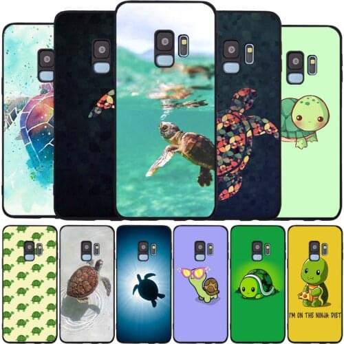 Cute little turtle black Soft phone Case For Samsung S20 S10 S9 S8 S7 edge Plus Lite Note 8 9 10 A6 A7 A8 A9 2018 Cover