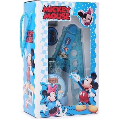 6-piece set Disney Princess Stationery Set Cute Pen Holder Pencil Folding Ruler Sharpener Writing Set School Supplies Gift