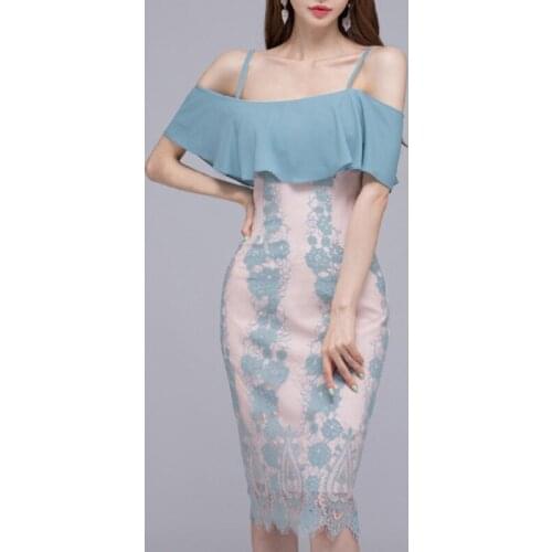 New arrival comfortable fashion vintage off shoulder formal dress temperamental high quality sexy elegant backless pencil dress