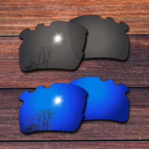 OOWLIT 2 Pairs Polarized Sunglasses Replacement Lenses for Oakley Flak 2.0 XL Vented-Dark Black+Deep Blue