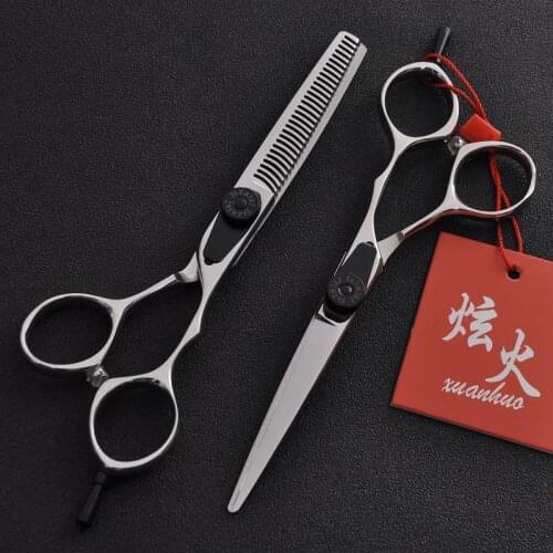 5.5 6 inch high-end salon hairdressing haircut scissors flat shear teeth shear thin shear hairdressing knife thin cut short