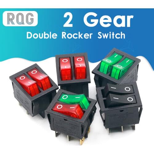 1PCS KCD8 6PIN 16A 250V 20A 125V Double Light Switch Rocker Switch Waterproof ON-OFF KCD6 Boat Power Switch