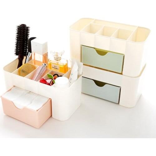 Plastic Stationery Holder Organizer Pencil Storage Box with Drawer Cotton Swab Storage Case Escritori Organizador for Office