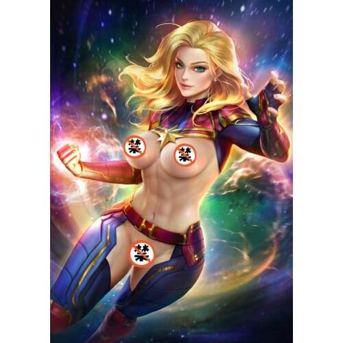 Print movie Carol Danvers lady girl poster art silk or canvas 16x24 24x36 inch living room bedroom decorative painting