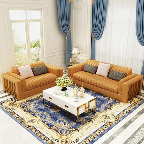 Postmodern synthetic leather sofa lover seat sofa combination 123 furniture