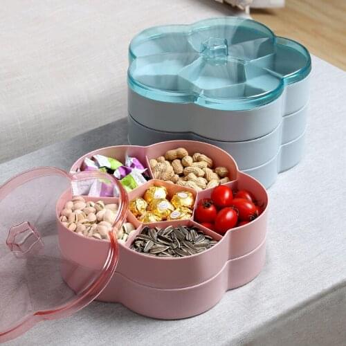Simple Candy Box Dry Fruit Tray Creative Flower-shaped Transparent Wedding Candy Box Snacks Melon Seeds Plastic Storage Box