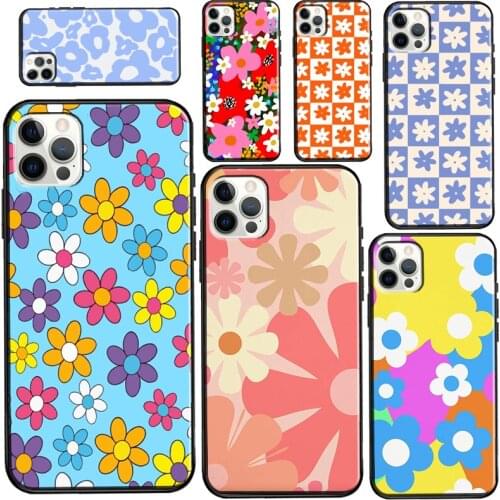 Psychedelic Flower Power Boho Daisy Case For iPhone 11 Pro Max XS X XR 8 7 Plus SE 2020 Funda For iPhone 12 Pro Max mini Case