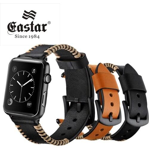 Eastar hot sell White Wire Genuine Leather Strap for apple watch 42mm 38mm Strap for apple watch band Serise 5 4 3 2 1 40mm 44mm