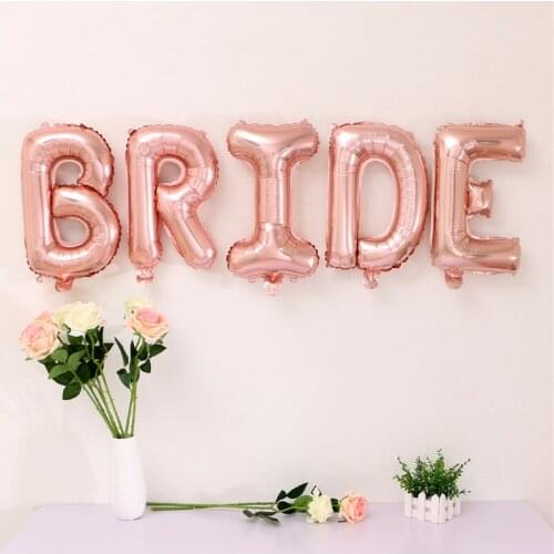 Rose Gold Bride to be Letter Foil Balloon Wedding Decoration Baby Shower Valentines Party Bride alphabet Balaos Decor Supplies