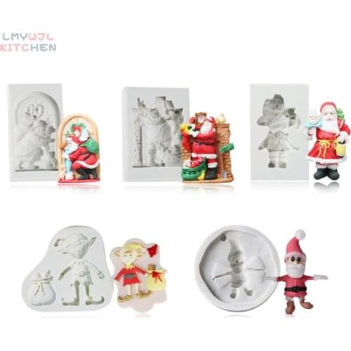 Christmas Cake Silicone Mold Santa Claus Chocolate Fudge Cake Decoration Accessories DIY Baking Mold Christmas Decoration Mold