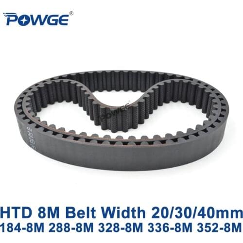 POWGE HTD 8M synchronous belt C=184/288/328/336/352 width 20/30/40mm Teeth 23 36 41 42 44 HTD8M Timing Belt 184-8M 353-8M 336-8M