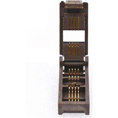 SOP8 ESOP8 clamshell burn in socket with 1.27mm pitch IC body size 3.9mm Kelvin test socket IC programming adapter