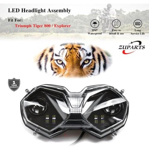 Tiger800 LED Headlight Assembly, Head Light with Angel Eyes DRL For Triumph Tiger 800 / Tiger Explorer Motorcycle