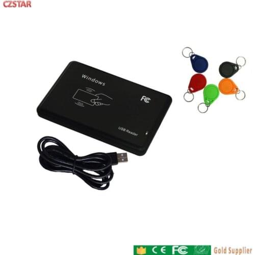 USB 125KHZ RFID Smart Card Reader Writer Copier Duplicator Writable Clone Software English demo with free Writable keyfob tag ID