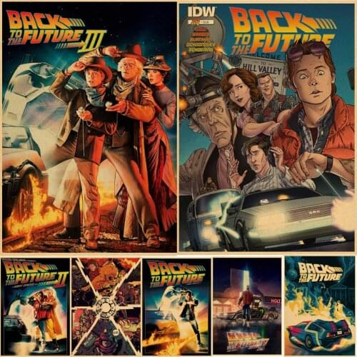 Kawaii Vintage Movie Back To The Future Posters High Definition Printed Retro Posters Home Room Wall Decor Art Painting