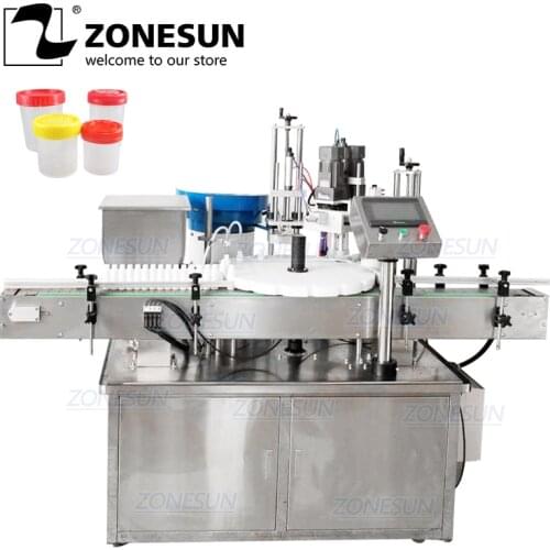 ZONESUN Pneumatic Filling Machine Water Drink Juice Bottle Glass Plastic Liquid Automatic Capping Screw Cap Machine