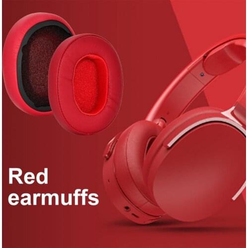 1 Pair Headset Sleeves Replaceable Dust-proof Comfortable Protein Faux Leather Gaming Earphone Covers for Skullcandy-Hesh 3