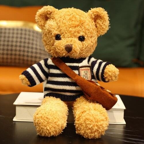 1pc 30/40cm Stuffed High Quality Classic Teddy Bear Plush Toys Cute Bear with Sweater & Backpack Dolls Lovely Gift for Girls