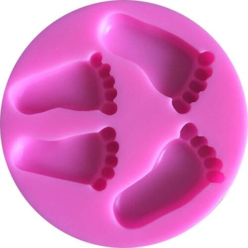 1PC 4 Little feet Chocolate Candy Jello Silicone Mold Mould Cake Tools Bakeware Sugarcraft Cake Decorating Tools LB 453