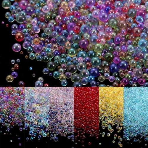 20g/Pack Mini Bubble Ball Beads Tiny Crystal Glass Bead For Silicone Mold UV Resin Epoxy Filler Resin Filling DIY Nail Art Decor