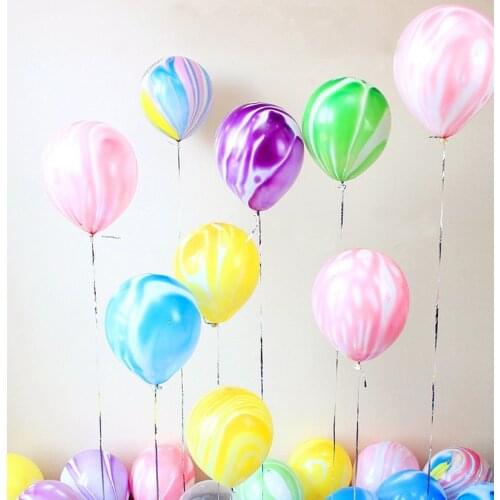 10pcs/lot 12inch Painting Agate Balloons Colorful Cloud Marble Balloon Kids Birthday Party wedding Decor Supplies