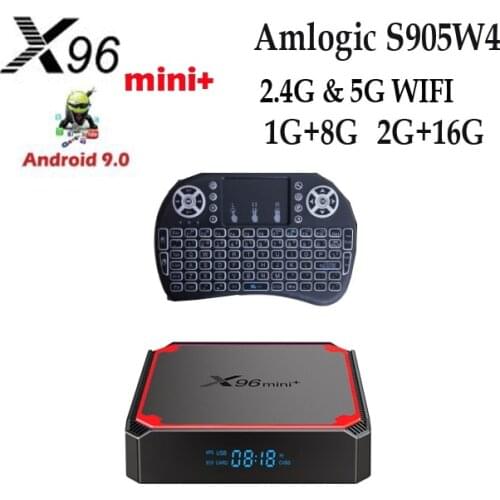 10PCS X96 Mini+ Android9.0 Amlogic S905W4 Quad Core 8GB 16G 2.4G&5.0G WIIF Set Top Box X96 MINI Plus vs h96 mini v8 hk1 rbox min