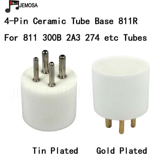2PCS Ceramic Tube Socket 4Pin Tube Base Ceramic Socket U4A 300B 811 2A3 274 5Z3 5U4G Vacuum Tube Electron Tube Free Shipping