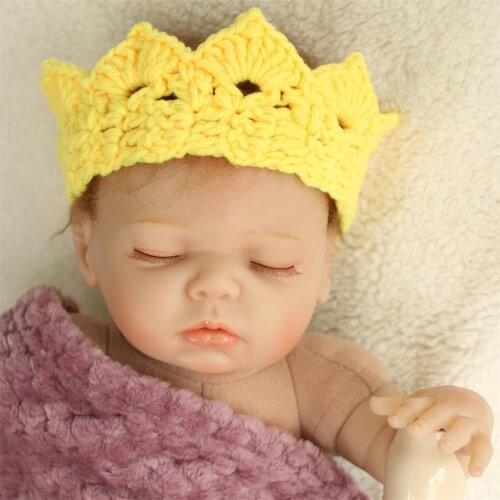 2018 Fashion Colorful Newborn baby stuff Photo Props knitted Crown Headband milestone Photography Accessories Birth celebration