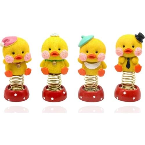 28EC Car Accessory Decoration Toys Yellow Duck with Shaking Head Dashboard Doll