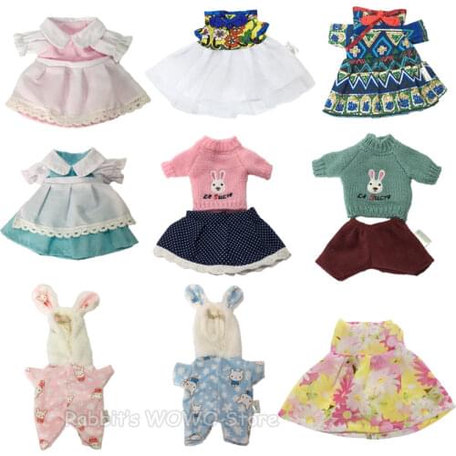 30cm Doll Clothes for Rabbits/Cats/Bears Plush Toys Soft Kawaii Dress Skirt Sweater Accessories for 1/6 BJD Doll Gifts for Girls