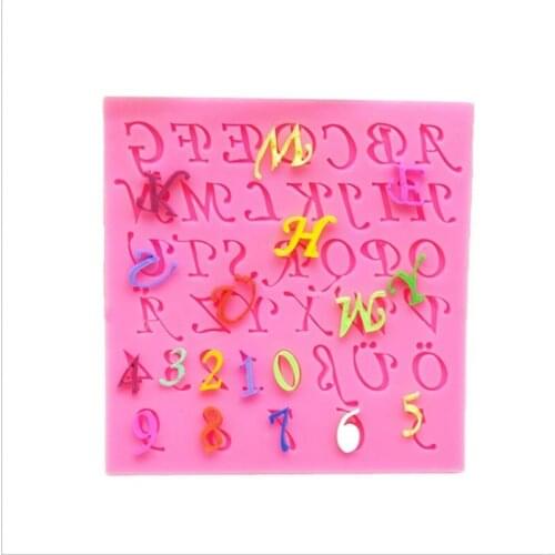3D German Deutsch Letter Alphabet Arabic Numerals Silicone Molds Fondant Sugar Craft Cake Decorating Tool Birthday Baking Molds