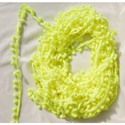 5Yards/Lot New Arrival Shine Yellow color cute PomPom fringe trim draper ball Accessories sew 0.8" ball