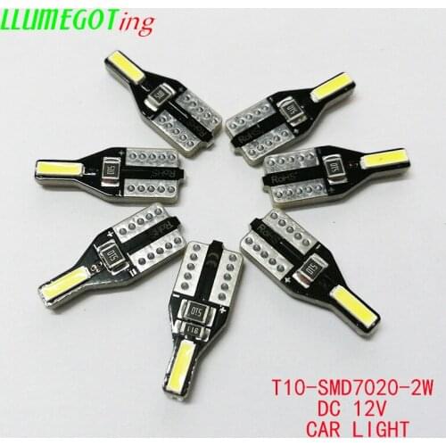 50pcs 12V Super White 7020 SMD T10 W5W 194 168 Car Interior Bulb Map Light License Plate Lights For Peugeot for Mazda CX-5 CX5