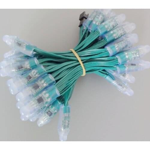 50pcs/lot DC5V/12V input WS2811 pixel module,12mm black/green Wire led string;Chrismas tree;waterproof with 3pin JST Connectors