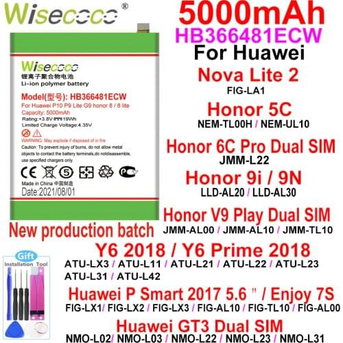NEW High Capacity HB366481ECW Battery For Huawei P Smart 2017 5.6"/Enjoy 7S,NOVA Lite 2 Mobile Phone +Tracking Number+Gift tools